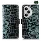 For Honor 400 Pro Global 160.8mm Crocodile Top Layer Cowhide Leather Phone Case(Green) - 1