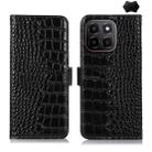 For Honor X6c 4G Crocodile Top Layer Cowhide Leather Phone Case(Black) - 1