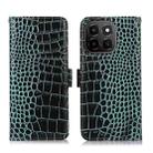 For Honor X6c 4G Crocodile Top Layer Cowhide Leather Phone Case(Green) - 1