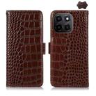 For Honor X6c 4G Crocodile Top Layer Cowhide Leather Phone Case(Brown) - 1