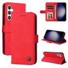 For Samsung Galaxy S23 FE 5G Skin Feel Life Tree Metal Button Leather Phone Case(Red) - 1