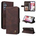 For Samsung Galaxy M34 5G Skin Feel Life Tree Metal Button Leather Phone Case(Brown) - 1