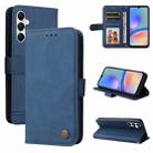 For Samsung Galaxy A05s Skin Feel Life Tree Metal Button Leather Phone Case(Blue) - 1