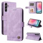 For Samsung Galaxy A25 5G Global Skin Feel Life Tree Metal Button Leather Phone Case(Purple) - 1
