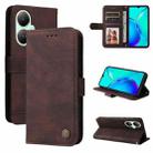 For vivo Y35+ Skin Feel Life Tree Metal Button Leather Phone Case(Brown) - 1