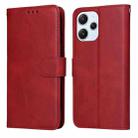 For Xiaomi Redmi 12 4G Classic Calf Texture Flip Leather Phone Case(Red) - 1