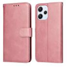 For Xiaomi Redmi 12 4G Classic Calf Texture Flip Leather Phone Case(Rose Gold) - 1