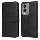 For vivo Y17s Classic Calf Texture Flip Leather Phone Case(Black) - 1