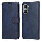 For vivo Y03 4G Classic Calf Texture Flip Leather Phone Case(Blue) - 1