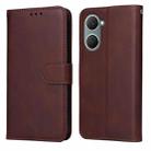 For vivo Y03 4G Classic Calf Texture Flip Leather Phone Case(Brown) - 1