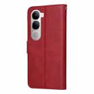 For vivo V40 Lite 4G / 5G IDN Classic Calf Texture Flip Leather Phone Case(Red) - 3