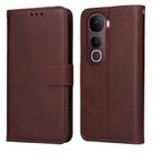 For vivo Y400 Pro 5G / V40e / iQOO Z9s Classic Calf Texture Flip Leather Phone Case(Brown) - 1