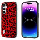 For Samsung Galaxy S23 FE 5G ABEEL Black Edge Leopard Phone Case(Red Leopard) - 1