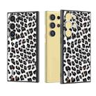 For Samsung Galaxy S24 Ultra 5G ABEEL Black Edge Leopard Phone Case(Silver Leopard) - 1