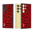 For Samsung Galaxy S24 Ultra 5G ABEEL Black Edge Leopard Phone Case(Red Leopard) - 1