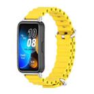 For Huawei Band 8 Mijobs Marine Silicone Breathable Watch Band(Yellow+Silver) - 1