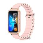 For Huawei Band 8 Mijobs Marine Silicone Breathable Watch Band(Pink+Rose Gold) - 1