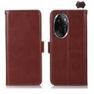 For Honor 100 Pro Crazy Horse Top Layer Cowhide Leather Phone Case(Brown) - 1