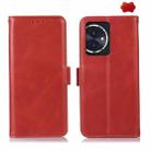For Honor 100 Crazy Horse Top Layer Cowhide Leather Phone Case(Red) - 1