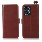 For Honor 100 Crazy Horse Top Layer Cowhide Leather Phone Case(Brown) - 1