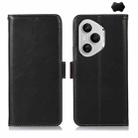 For Honor 400 Pro Global 160.8mm Crazy Horse Top Layer Cowhide Leather Phone Case(Black) - 1