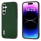 For Samsung Galaxy M54 5G ABEEL Black Edge Genuine Leather Mino Phone Case(Green) - 1
