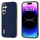 For Samsung Galaxy A24 4G ABEEL Black Edge Genuine Leather Mino Phone Case(Royal Blue) - 1