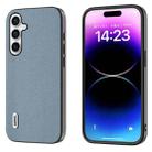 For Samsung Galaxy A34 5G ABEEL Black Edge Genuine Leather Mino Phone Case(Blue) - 1