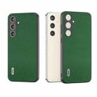 For Samsung Galaxy S24+ 5G ABEEL Black Edge Genuine Leather Mino Phone Case(Green) - 1