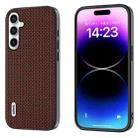 For Samsung Galaxy M54 5G ABEEL Genuine Leather Luxury Black Edge Phone Case(Coffee) - 1