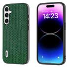 For Samsung Galaxy M54 5G ABEEL Genuine Leather Luxury Black Edge Phone Case(Night Green) - 1