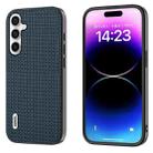 For Samsung Galaxy A34 5G ABEEL Genuine Leather Luxury Black Edge Phone Case(Royal Blue) - 1