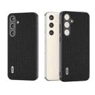 For Samsung Galaxy S24+ 5G ABEEL Genuine Leather Luxury Black Edge Phone Case(Black) - 1