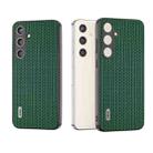 For Samsung Galaxy S24+ 5G ABEEL Genuine Leather Luxury Black Edge Phone Case(Night Green) - 1