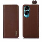 For Honor 90 Lite 5G / X50i KHAZNEH Nappa Top Layer Cowhide Leather Phone Case(Brown) - 1