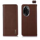 For Honor 100 Pro KHAZNEH Nappa Top Layer Cowhide Leather Phone Case(Brown) - 1