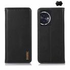 For Honor 100 KHAZNEH Nappa Top Layer Cowhide Leather Phone Case(Black) - 1