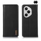 For Honor 400 Pro Global 160.8mm KHAZNEH Nappa Top Layer Cowhide Leather Phone Case(Black) - 1