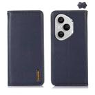 For Honor 400 Pro Global 160.8mm KHAZNEH Nappa Top Layer Cowhide Leather Phone Case(Blue) - 1