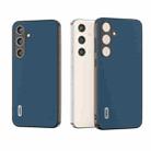 For Samsung Galaxy S24+ 5G ABEEL Genuine Leather Silky Soft Black Edge Phone Case(Blue) - 1