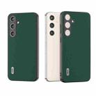 For Samsung Galaxy S24+ 5G ABEEL Genuine Leather Silky Soft Black Edge Phone Case(Green) - 1