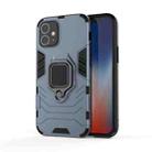 For iPhone 12 mini Shockproof PC + TPU Protective Case with Magnetic Ring Holder(Navy Blue) - 1