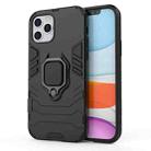 For iPhone 12 / 12 Pro Shockproof PC + TPU Protective Case with Magnetic Ring Holder(Black) - 1