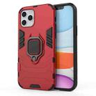 For iPhone 12 / 12 Pro Shockproof PC + TPU Protective Case with Magnetic Ring Holder(Red) - 1