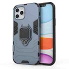 For iPhone 12 / 12 Pro Shockproof PC + TPU Protective Case with Magnetic Ring Holder(Navy Blue) - 1
