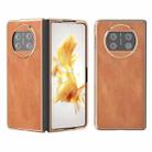 For Huawei Mate X3 Nano Plating Cowhide Texture PU Phone Case(Brown) - 1