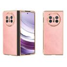 For Huawei Mate X5 Nano Plating Cowhide Texture PU Phone Case(Pink) - 1