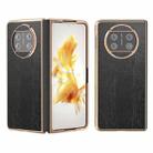 For Huawei Mate X3 Nano Plating Wood Texture PU Phone Case(Black) - 1