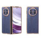 For Huawei Mate X5 Nano Plating Wood Texture PU Phone Case(Blue) - 1