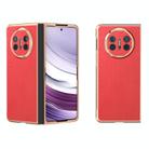 For Huawei Mate X5 Nano Plating Wood Texture PU Phone Case(Red) - 1